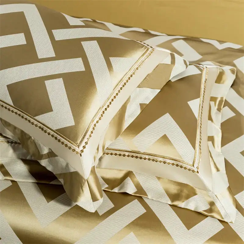Gold Cream Jacquard Bedding