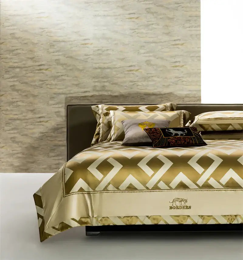 Gold Cream Jacquard Bedding