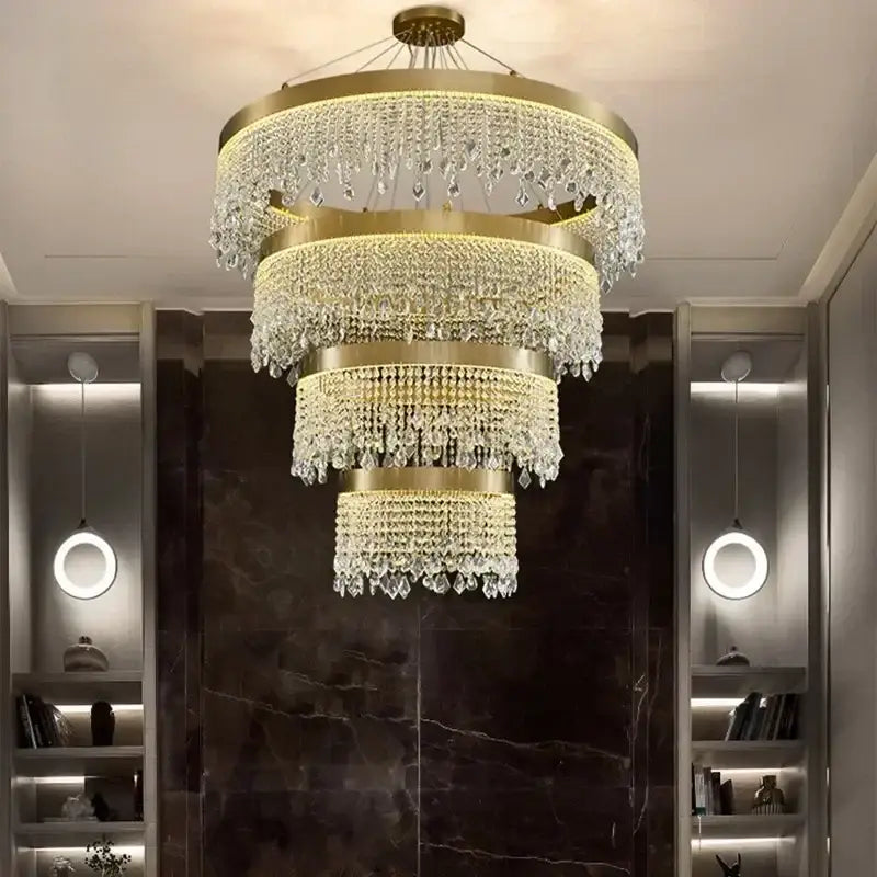 Gold LED Circle Chandelier