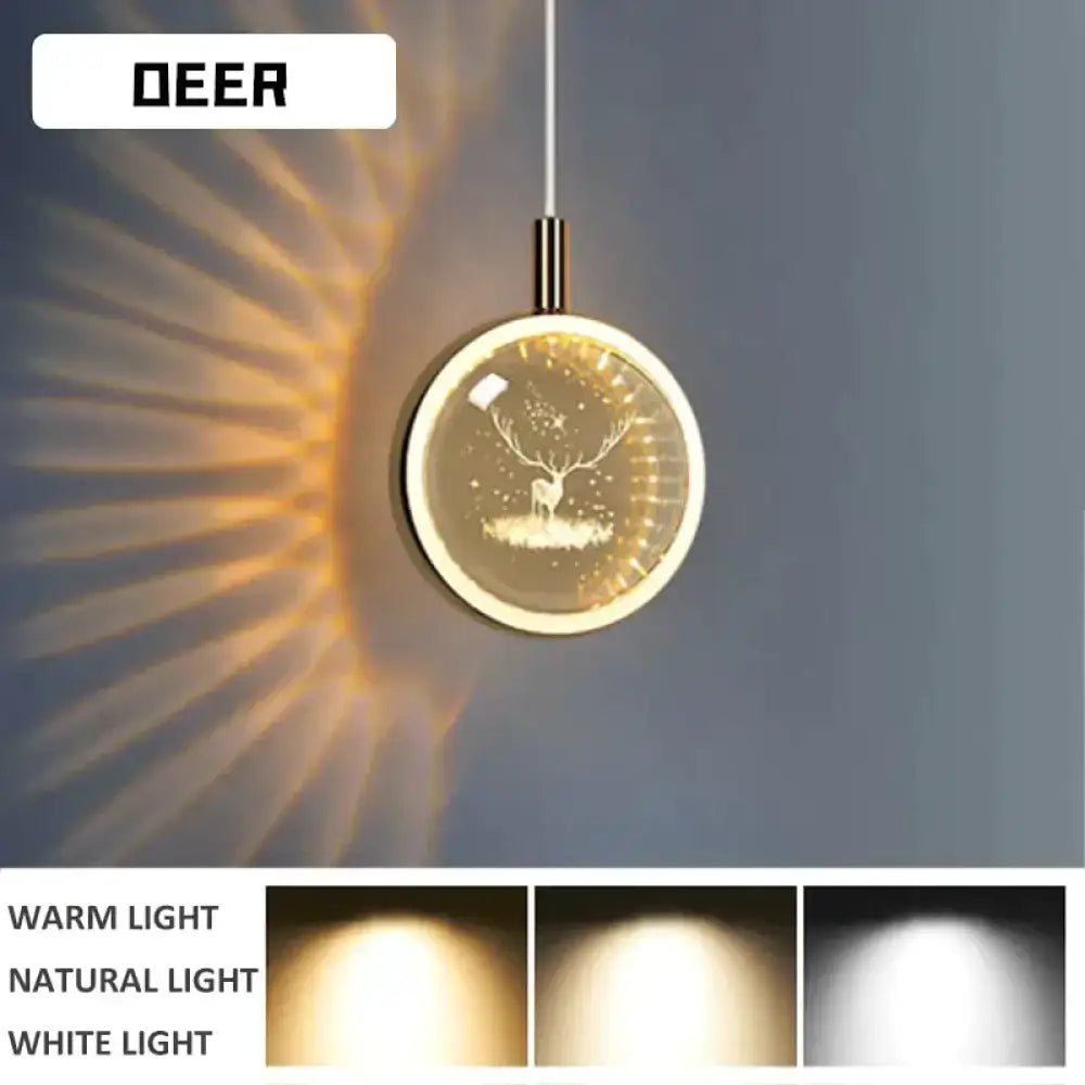 Gold Crystal Glass Pendant