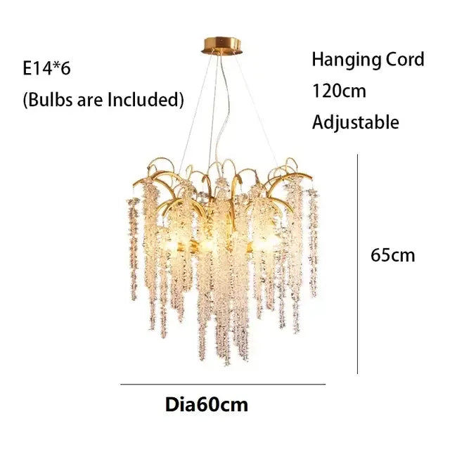 Gold Crystal 120cm Pendant Light