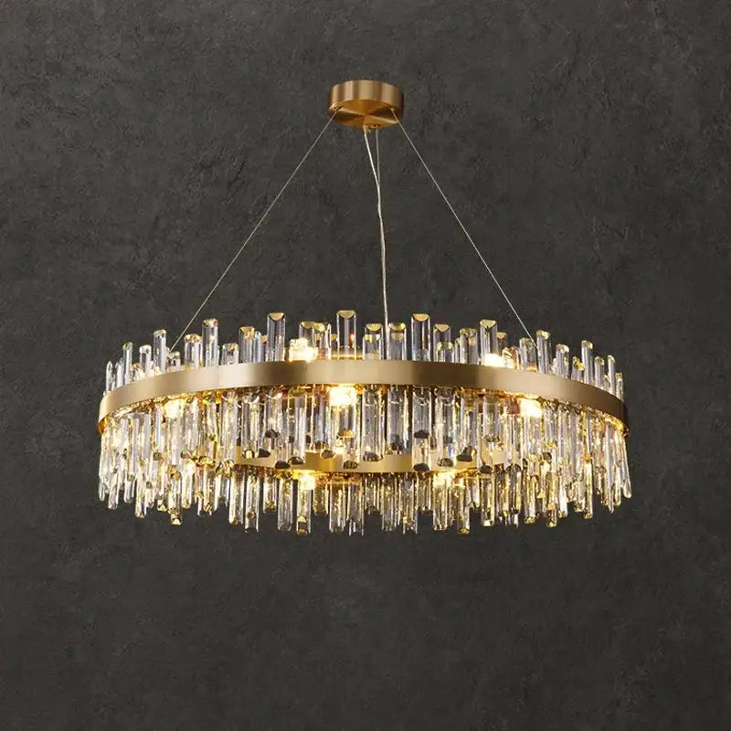 Gold Oval LED 150cm Stainless Steel Chandelier
