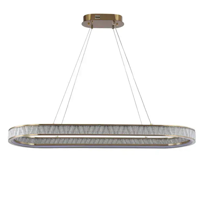 Gold Oval Glass Chandelier