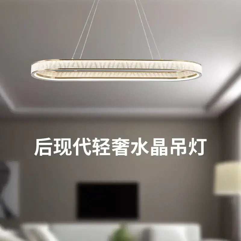 Gold Oval Glass Chandelier