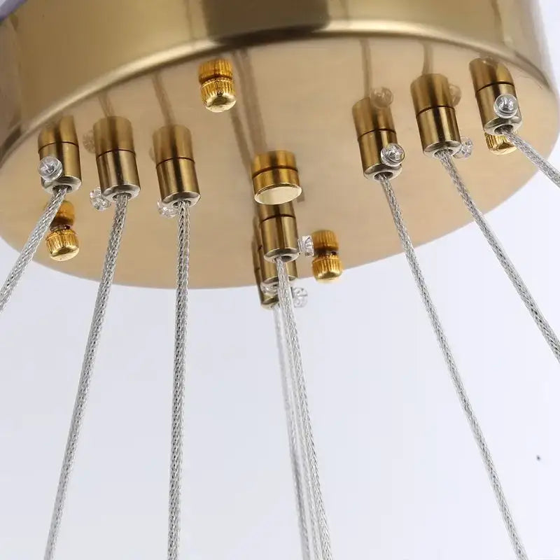 Gold Oval Glass Chandelier