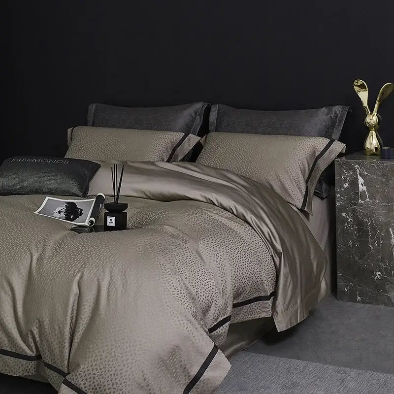 Gold Gray Cotton Bedding
