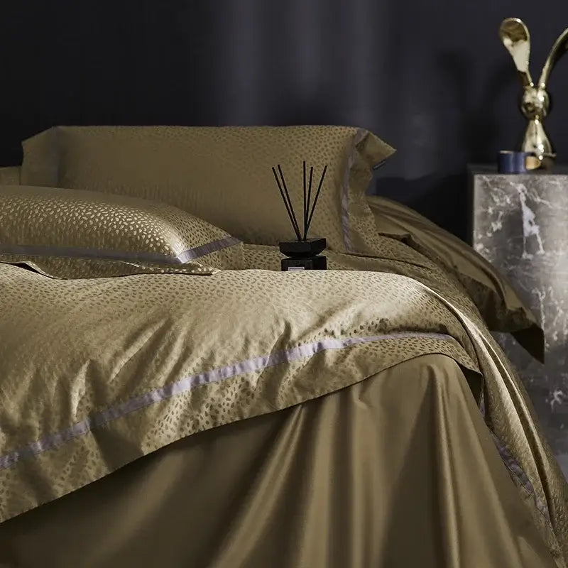 Gold Gray Cotton Bedding