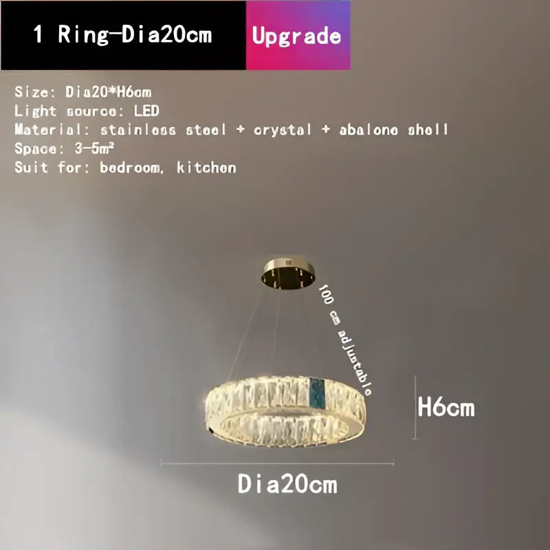 Gold Crystal Round Ceiling Chandelier