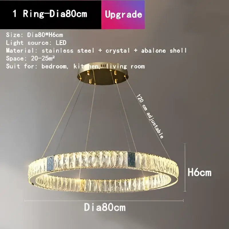 Gold Crystal Round Ceiling Chandelier