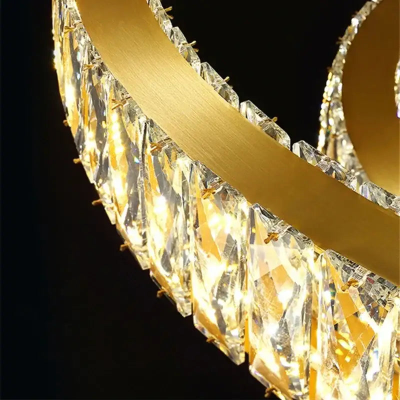 Gold Crystal Round Ceiling Chandelier