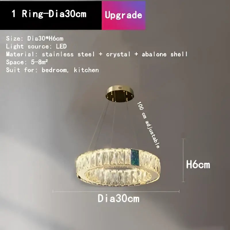 Gold Crystal Round Ceiling Chandelier