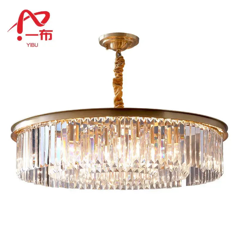 Gold Crystal 2-Layer Dia55cm Ceiling Pendant