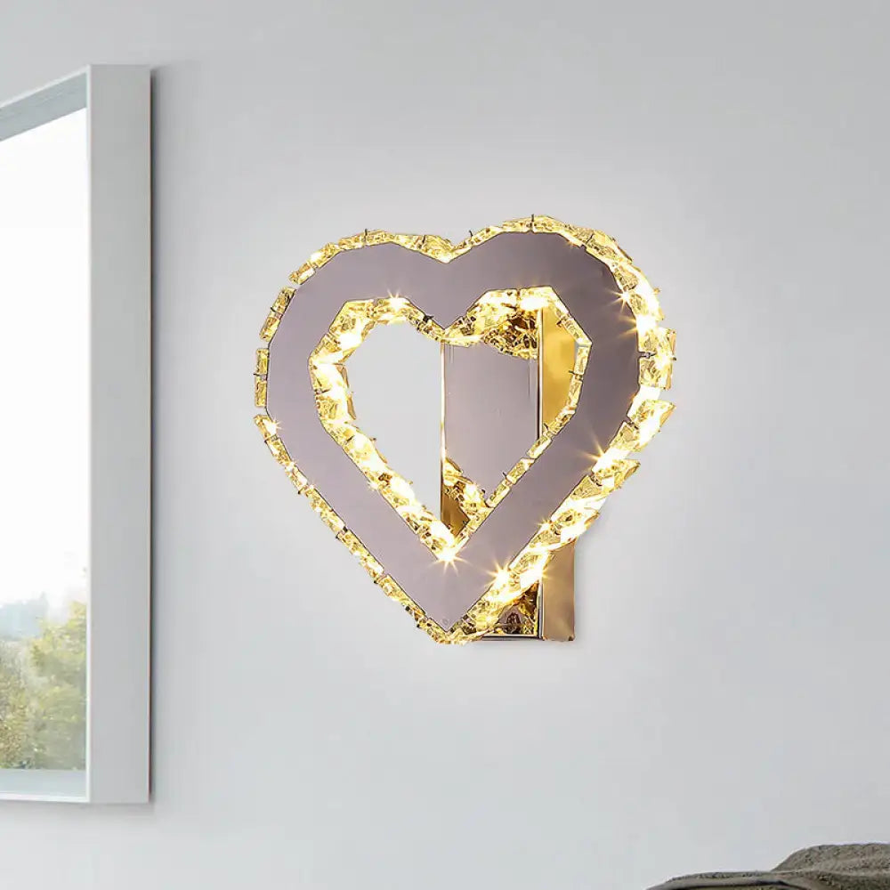 Gold Crystal Heart Sconce