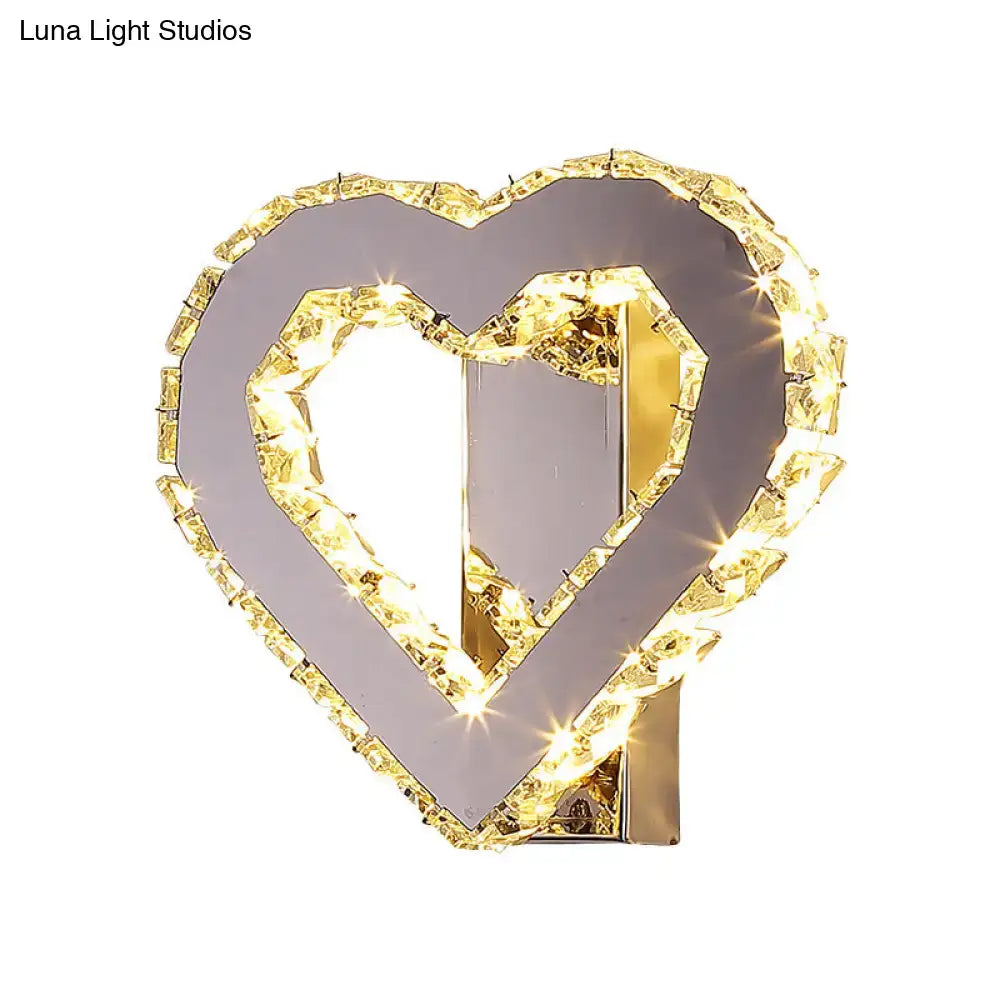Gold Crystal Heart Sconce