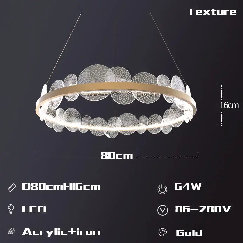 Gold Frost LED Chandelier