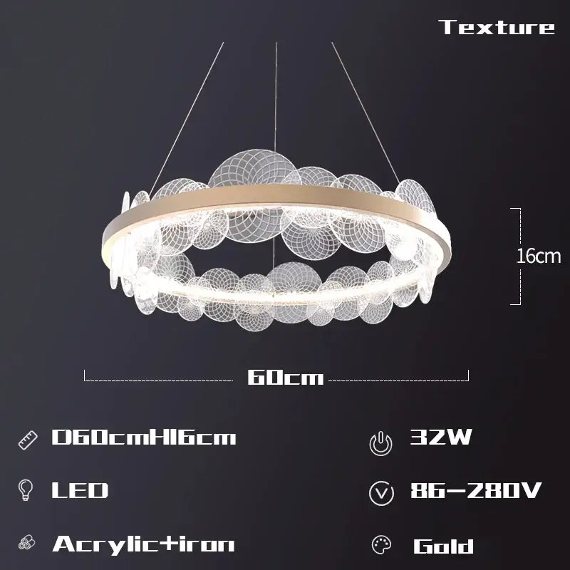 Gold Frost LED Chandelier