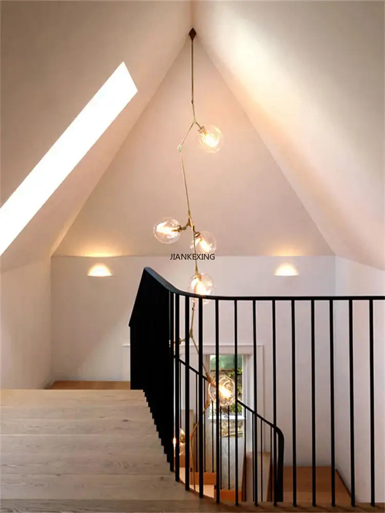 Gold Glass Branch Chandelier