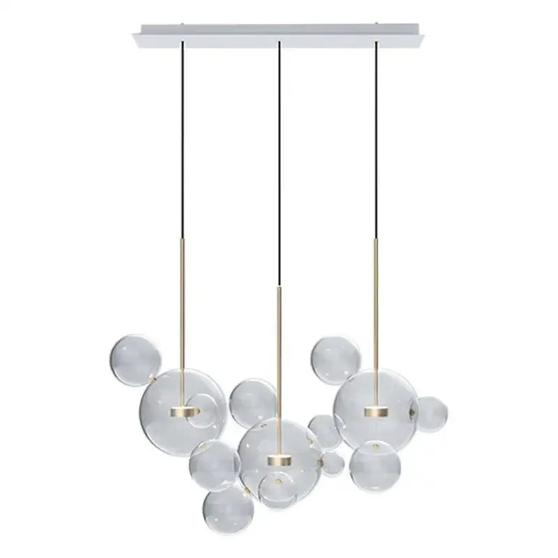 Gold Glass Bubble Chandelier with Alloy Iron Finish