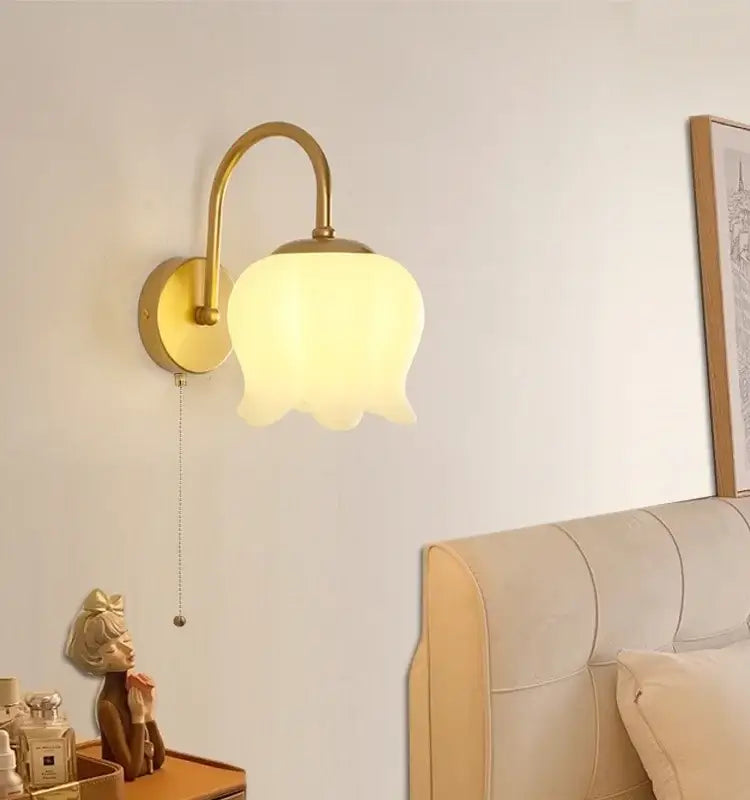 Gold Pull Chain Wall Sconce