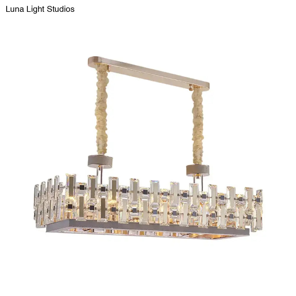 Chrome Crystal Rectangular Pendant