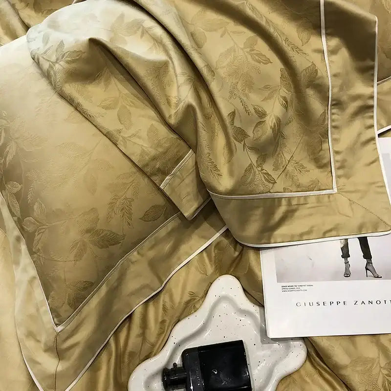 Gold Cotton Patchwork Bedding