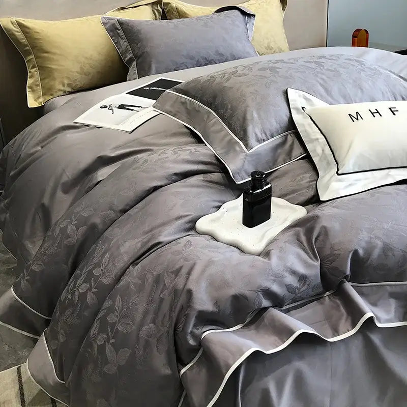 Gold Cotton Patchwork Bedding