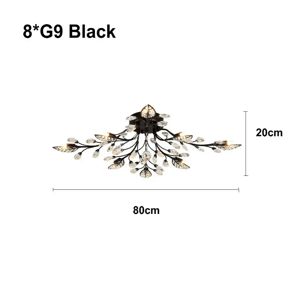 Gold Crystal Ceiling Chandelier with K9 Crystal Accent