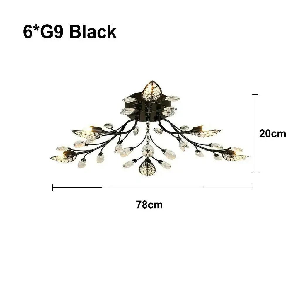 Gold Crystal Ceiling Chandelier with K9 Crystal Accent