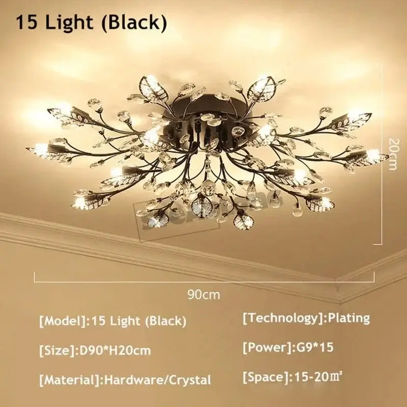Gold Leaf Crystal Chandelier