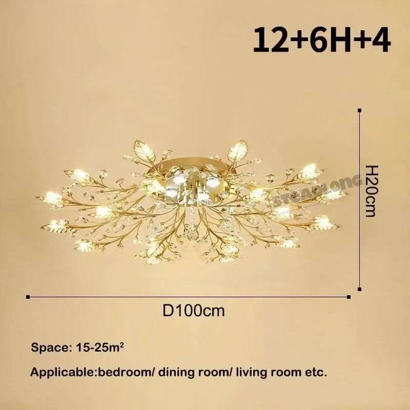Gold Leaf Crystal Chandelier