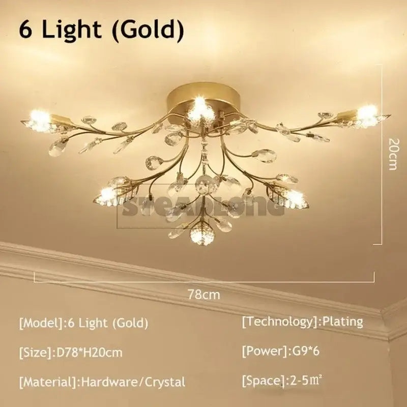 Gold Leaf Crystal Chandelier