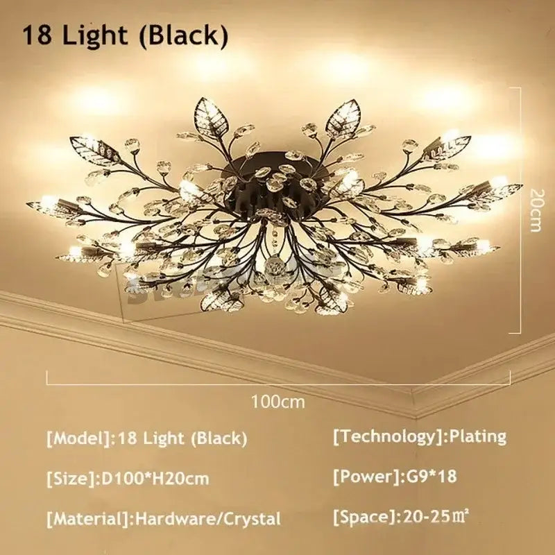 Gold Leaf Crystal Chandelier