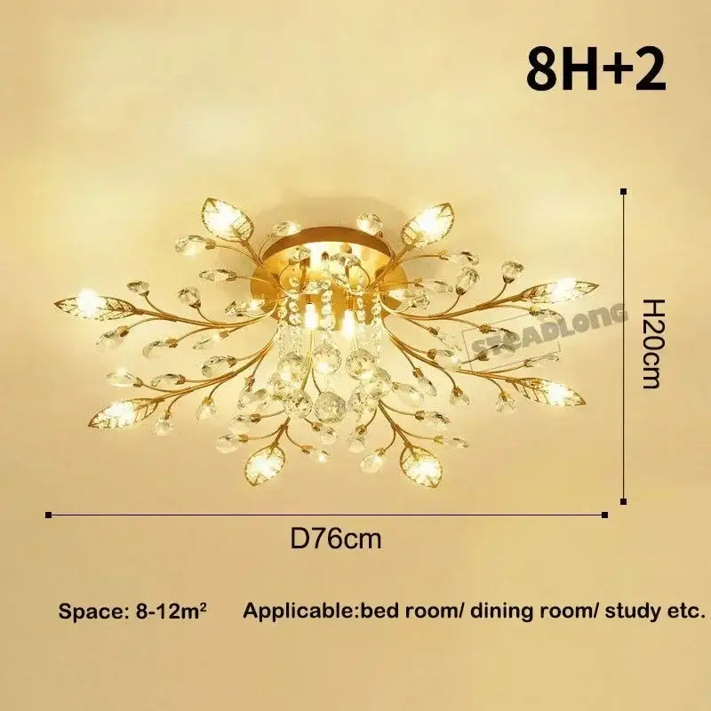 Gold Leaf Crystal Chandelier