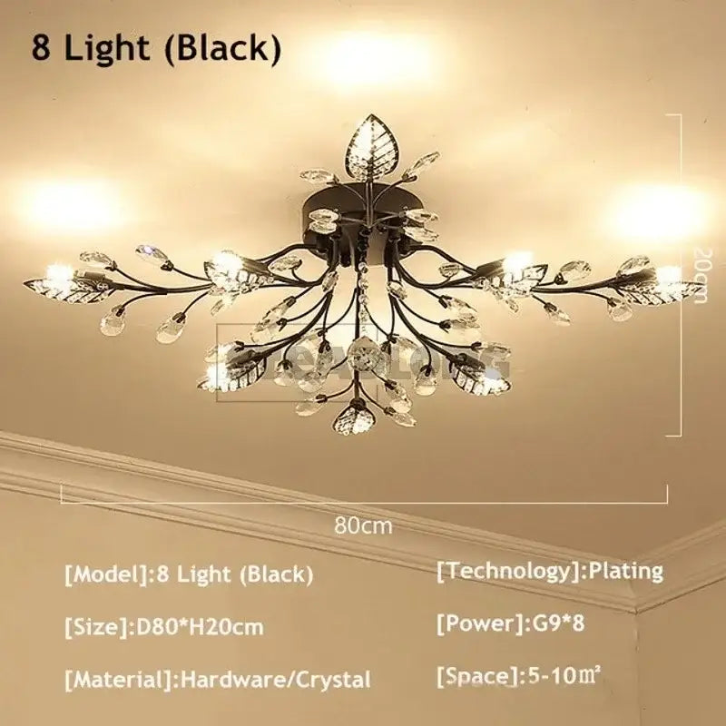 Gold Leaf Crystal Chandelier