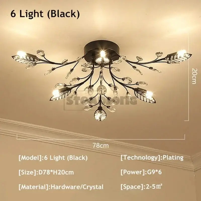 Gold Leaf Crystal Chandelier