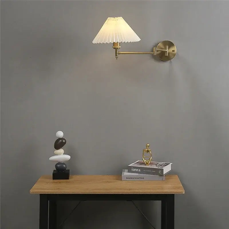 Gold Pleated Wall Lamp