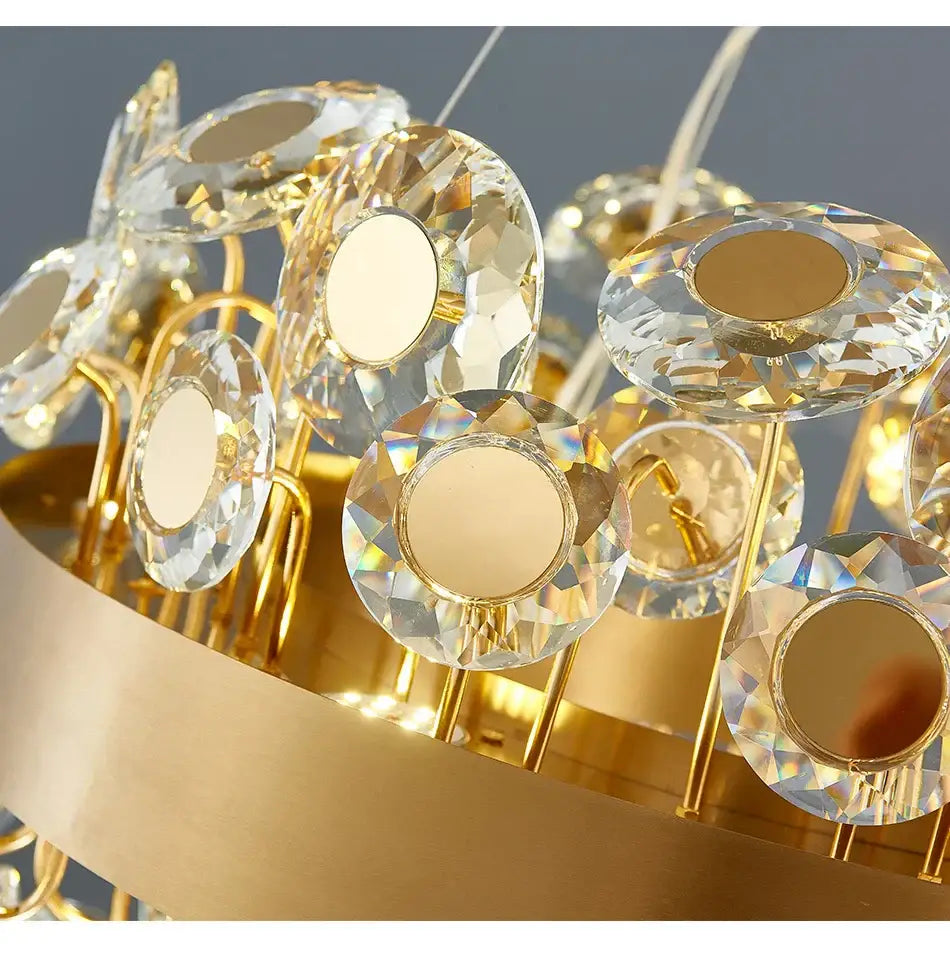 Gold Crystal Dining Room Pendant Chandelier