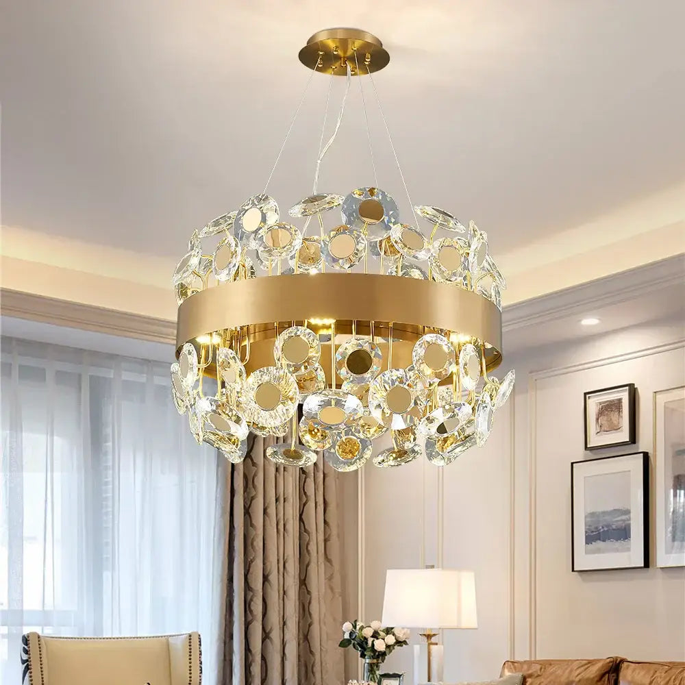 Gold Crystal Dining Room Pendant Chandelier