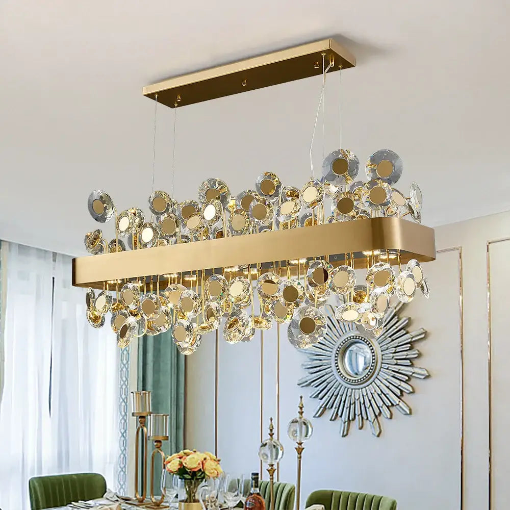 Gold Crystal Dining Room Pendant Chandelier
