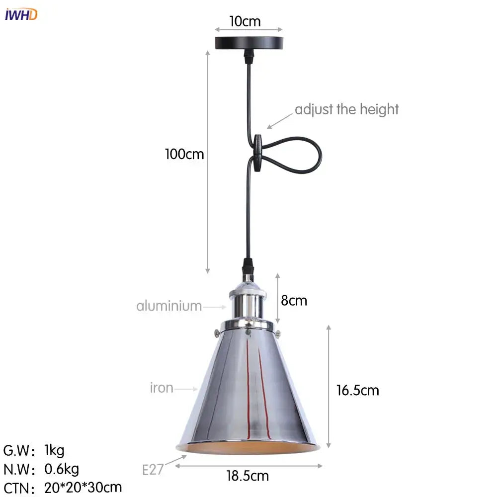 Gold Petal Pendant Light with Edison Bulb