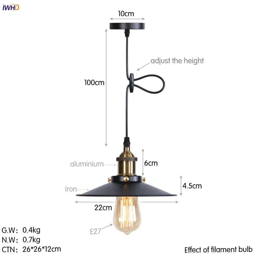 Gold Petal Pendant Light with Edison Bulb