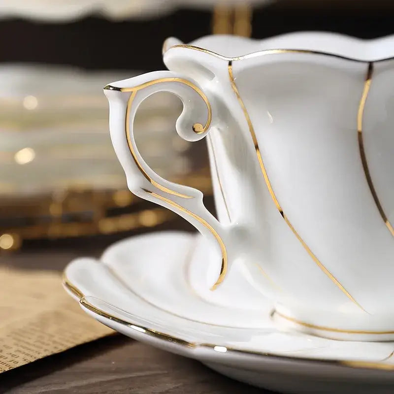 Gold Wave Porcelain Tea Set