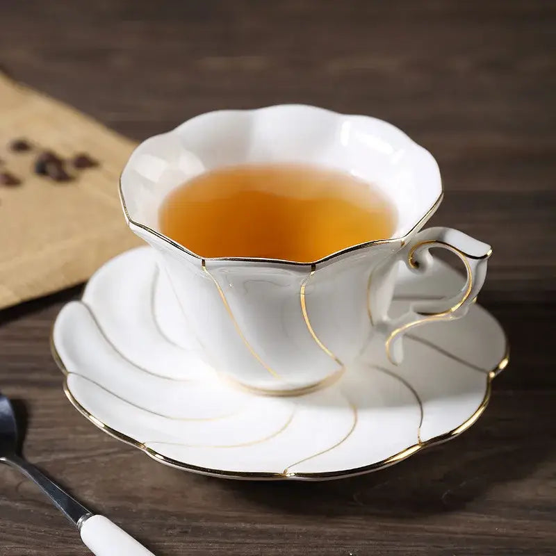 Gold Wave Porcelain Tea Set