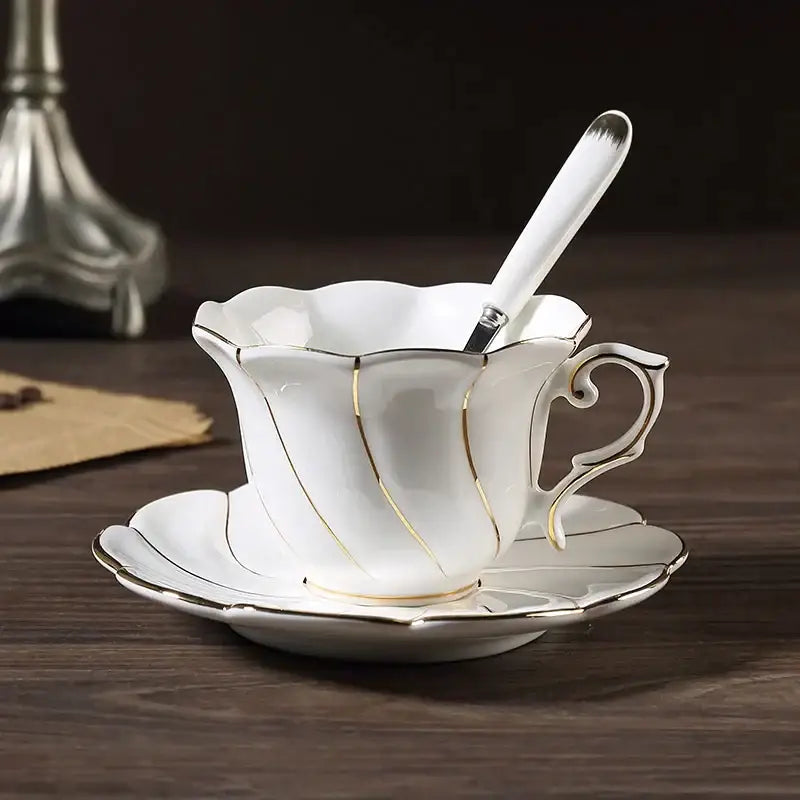 Gold Wave Porcelain Tea Set