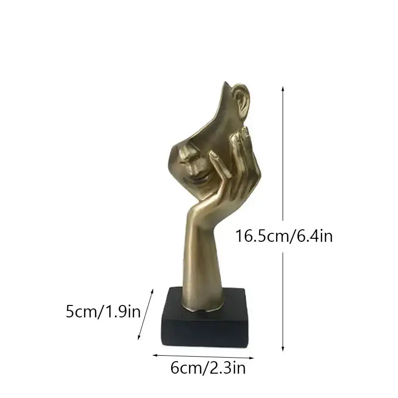 Golden Abstract Mask Statue