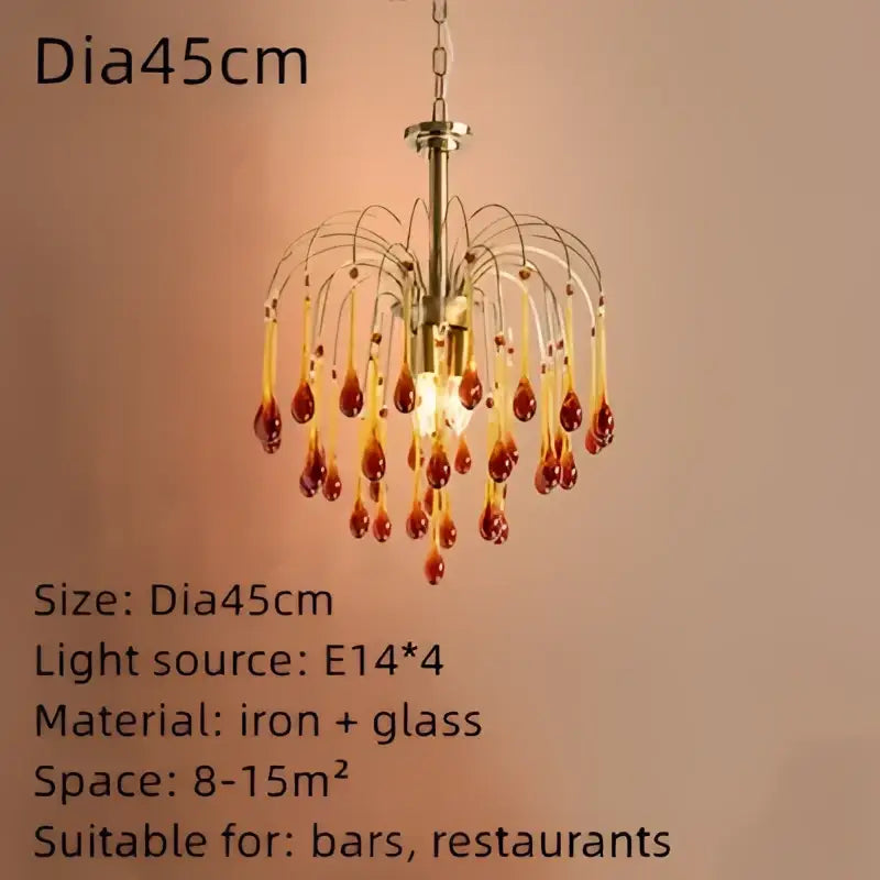 Amber Crystal Drop Chandelier