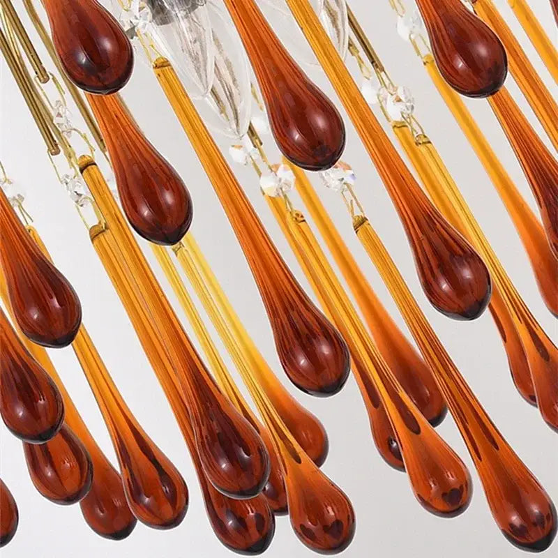 Amber Crystal Drop Chandelier