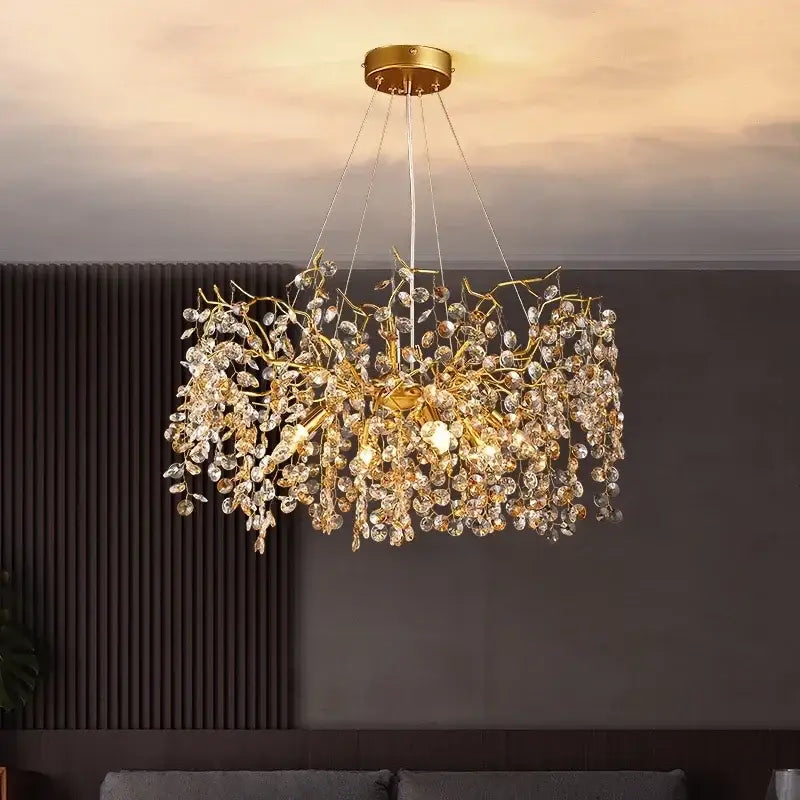 Gold Branch LED 100cm Chandelier