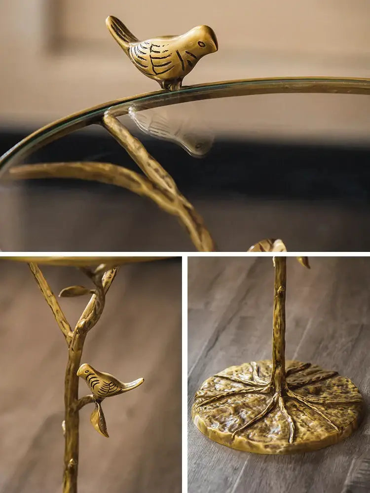 Brass Bird Tree Table