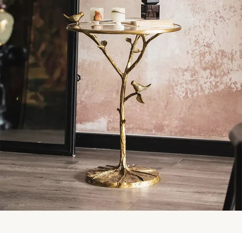 Brass Bird Tree Table